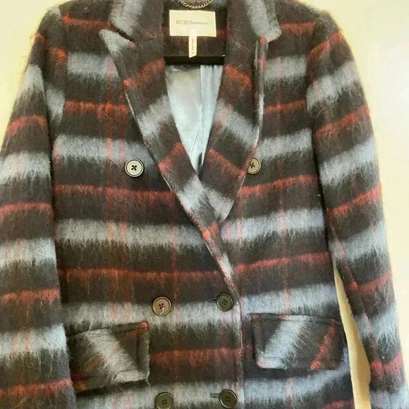 BCBGeneration Double-Breasted Plaid Coat, Created for Macy's - Picture 3 of 6